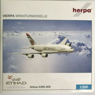 Herpa Miniature Models 1:500 Airbus A380 - 800 Etihad