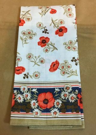 Vintage Kitchen Souvenir Towel,  Field Poppy,  Ireland,  Irish Linen,  By Ulster