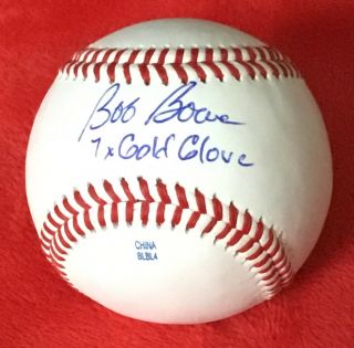 Bob Boone Philadelphia Phillies Angels Autograph Signed Baseball W Inscription