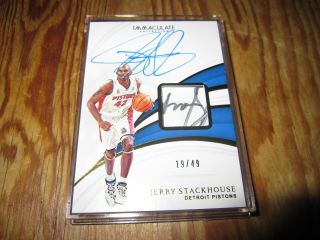2018/19 Immaculate Jerry Stackhouse Game Worn Signed Shoe Patch & Auto Rare /49
