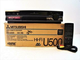 Mitsubishi Hs - U500 Video Cassette Recorder Hi - Fi Vhs Vcr W/ Remote