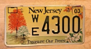 Jersey Treasure Our Trees Graphic Auto License Plate " We 4300 " Nj Leaves