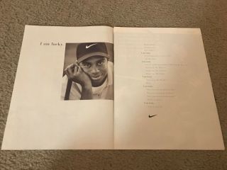 Vintage 1997 Nike Tiger Woods Poster Print Ad 1990s " I Am Lucky " Golf Rare