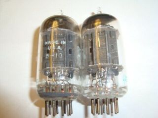 One Matched Pair 12AX7 Tubes,  Black Plate,  By RCA,  High Ratings 2