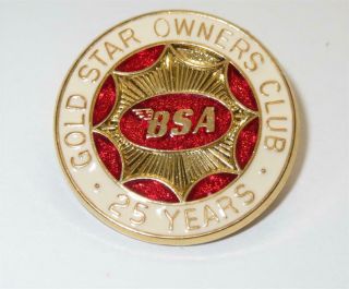 Vintage Bsa Gold Star Owners Club 25 Year Member Pin Birmingham Small Arms 2b
