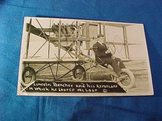 1916 Lincoln Beachey Stunt Pilot,  His Aeroplane Real Photo Postcard 6