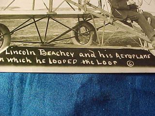 1916 LINCOLN BEACHEY Stunt Pilot,  HIS AEROPLANE Real PHOTO POSTCARD 6 2