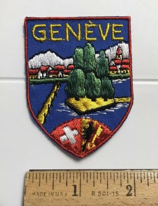 Geneve Geneva Switzerland Swiss Suisse Souvenir Travel Patch Badge