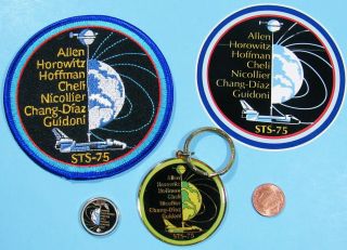 Nasa Keychain / Patch / Sticker / Pin Vtg Space Shuttle Columbia Sts - 75 Horowitz