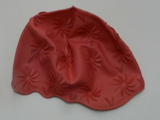 Vintage Red Rubber Swim Bathing Cap Britmarine Bag