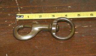 Vintage Solid Brass Trigger Swivel Snap Hook Ring Clip Key Holder Key Chain