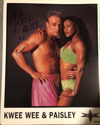 Vintage Authentic 2000 Kwee Wee Wcw Promo Photo 8x10 Signed Autograph