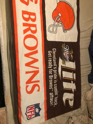 Browns Miller Lite Banner Flag 34’’ By 60’’