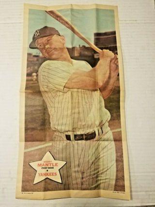 Mickey Mantle Topps 1968 Poster York Yankees -