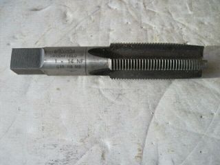 Vintage Gtd Greenfield 1 " 14 Nf Hs 4 Flute Pipe Thread Tap Hand Tool Usa Made