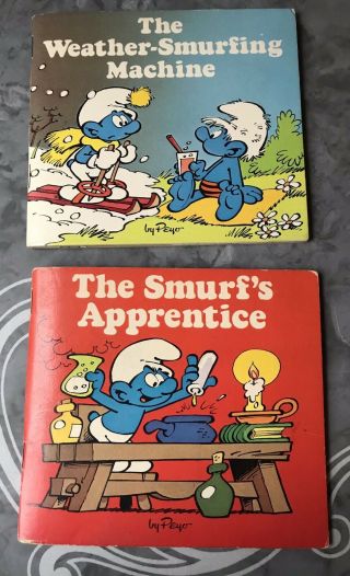 The Weather Smurfing Machine & Smurf’s Apprentice Books Vintage 1982 Peyo