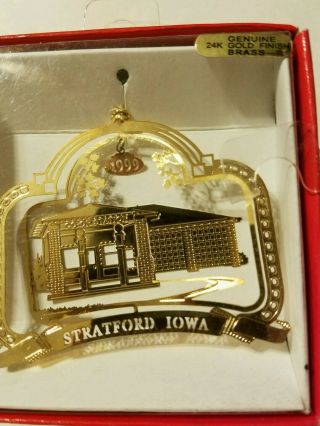 Co - Op Service Station Stratford Iowa Brass Christmas Ornament