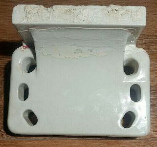 Antique Vintage Ceramic Toothbrush Cup Holder Wall Mount Unbranded 1910s 3