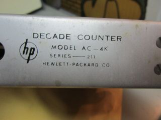 Hewlett - Packard HP AC - 4K Vacuum Tube Decade Counter with display tube 490 2