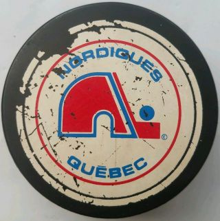 Vintage Quebec Nordiques Nhl General Tire Slug Made In Canada Hockey Puck