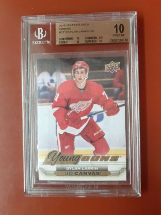 Dylan Larkin 2015 - 16 Upper Deck Young Guns Canvas Rc Bgs 10 Pristine Red Wings