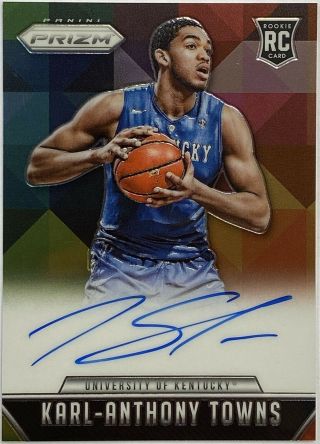 2015 - 16 Prizm Karl - Anthony Towns On Card Rookie Auto