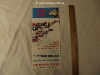 1960s Travel Brochure Derby Lane St Petersburg Fl St Pete Dog Racing Kennel Club