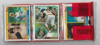 1983 Topps Baseball Rack Pack Tony Gwynn Rookie Card Showing On Top