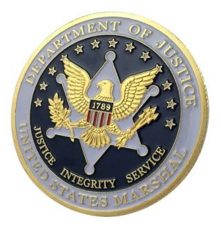 U.  S.  United States Marshal | Department Of Justice | Gold Plated Challenge Coin