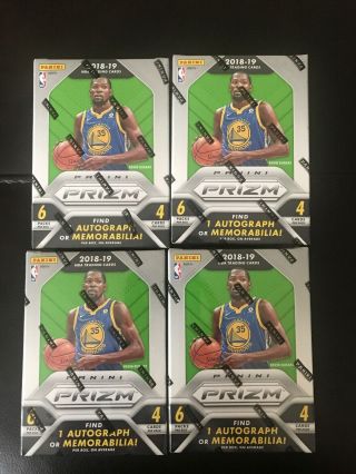 2018 - 19 Panini Prizm Basketball ( (4 Boxes))  Find 1 Auto Or Mem.  Card ( (4 Boxes))