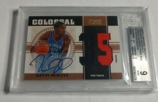Kevin Durant - 2010/11 National Treasures - Dual Auto Patch - 8/10 - Bgs 9/10 -