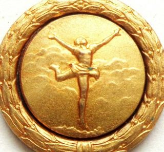 Antique Art Medal Pendant To The Ballerina Lady Dancer