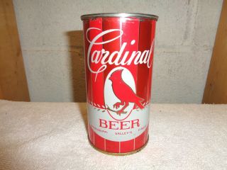 Vintage Cardinal 12 Oz.  Flat Top Beer Can Miss Valley 
