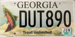 2010 ‘s Georgia Trout Unlimited License Plate