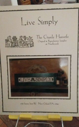 Vtg Cross Stitch Chart Only Live Simply Sampler The Goode Huswife