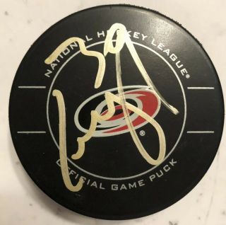 Cam Ward Signed Carolina Hurricanes Official Game Puck Autograph