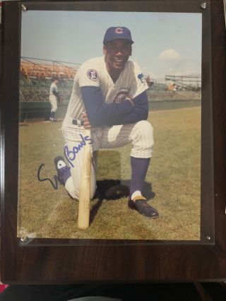Ernie Banks Signed 8x10 Photo Chicago Cubs Hof Autograph Auto