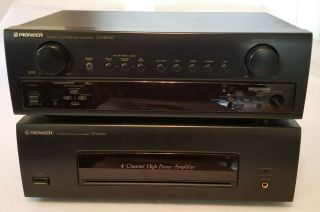 Pioneer Tuner & 4 Channel Power Amplifier Cx - 4000 & M - 4000 See Video