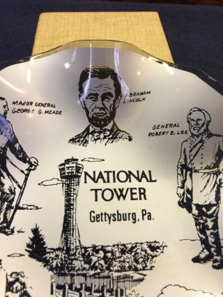 Vintage Souvenir Gettysburg PA Ruffled Glass Ashtray Candy Dish National Tower 3