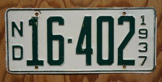 1937 North Dakota Passenger License Plate