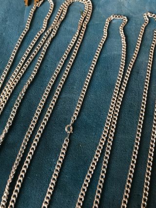 6 Vintage 24” Rhodium Plate Link Chains 2