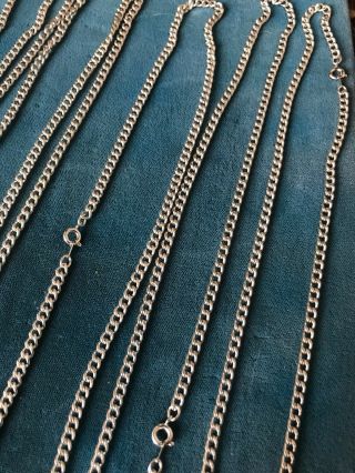 6 Vintage 24” Rhodium Plate Link Chains 3