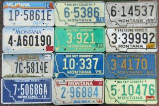 12 Montana Passenger License Plate Looks 1959 To 2010