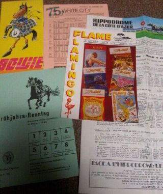 Four Different European & American Horse/dog Racing Programs From The 1970 
