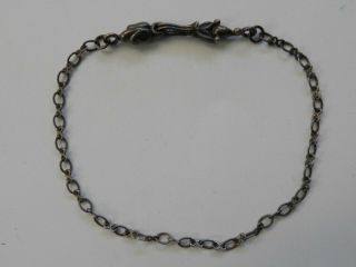 Vintage Sterling Silver Chain Link Bracelet Art Nouveau Deco Unique 7.  5 " Nr