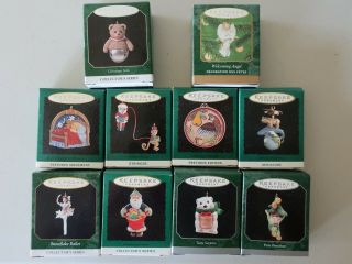Hm4 Hallmark Christmas Ornament Vintage Set Of 10 Mini