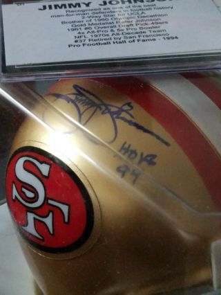 Jimmy Johnson Autographed San Fran 49ers Throwback Mini Helmet Tristar Authentic 2