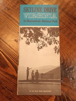 1963 Skyline Drive Travel Brochure Shenandoah National Park Virginia Va Vintage
