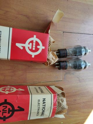 Pair Tube National Electronics Thyratron Nl - 5557/fg17 - Made In The U.  S.  A Nos In