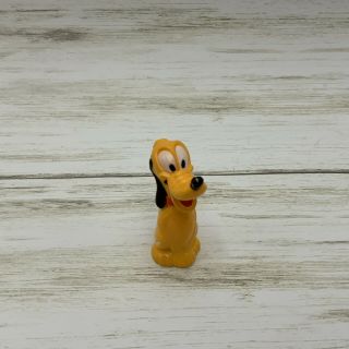 Vintage Pluto The Dog 2 " Hard Plastic Disney Pencil Topper Cereal Promo